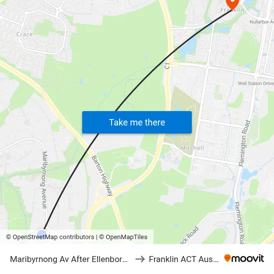 Maribyrnong Av After Ellenborough St to Franklin ACT Australia map