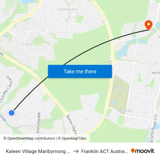 Kaleen Village Maribyrnong Av to Franklin ACT Australia map