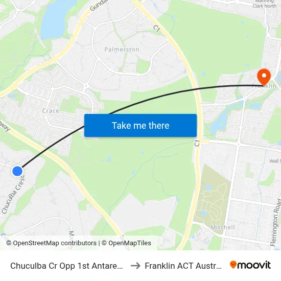 Chuculba Cr Opp 1st Antares Cr to Franklin ACT Australia map