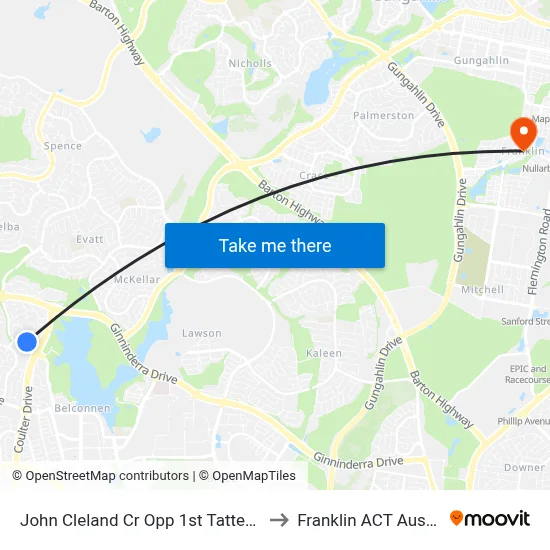 John Cleland Cr Opp 1st Tattersall Cr to Franklin ACT Australia map