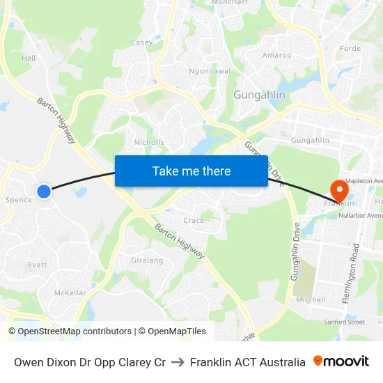 Owen Dixon Dr Opp Clarey Cr to Franklin ACT Australia map