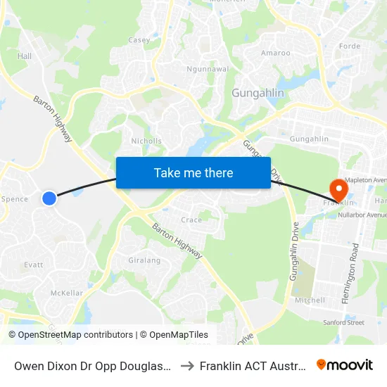 Owen Dixon Dr Opp Douglass St to Franklin ACT Australia map