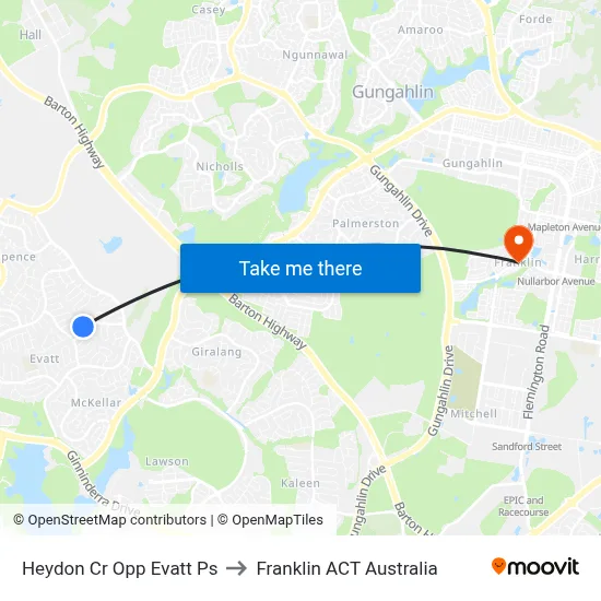 Heydon Cr Opp Evatt Ps to Franklin ACT Australia map