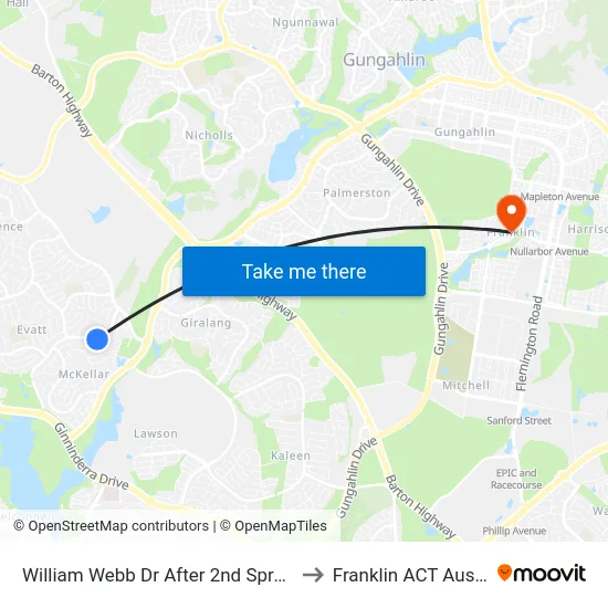 William Webb Dr After 2nd Sproule Cct to Franklin ACT Australia map