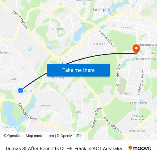Dumas St After Bennetts Cl to Franklin ACT Australia map
