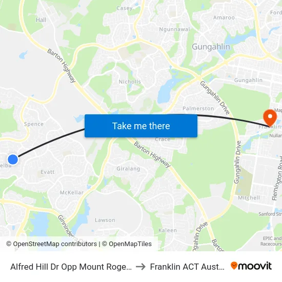Alfred Hill Dr Opp Mount Rogers Ps to Franklin ACT Australia map