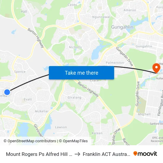 Mount Rogers Ps Alfred Hill Dr to Franklin ACT Australia map