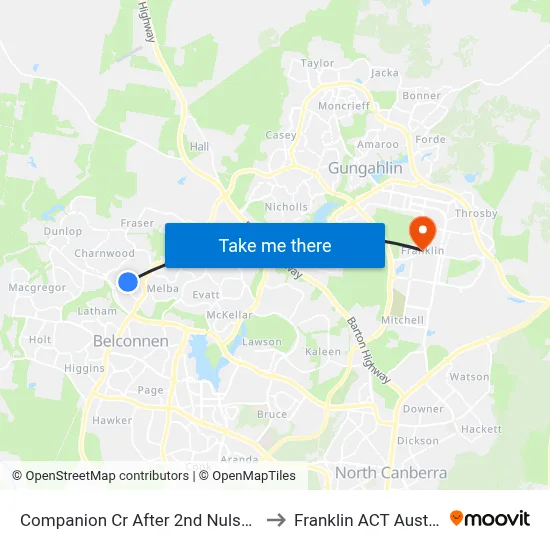Companion Cr After 2nd Nulsen Cct to Franklin ACT Australia map