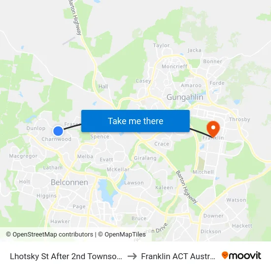 Lhotsky St After 2nd Townson Cr to Franklin ACT Australia map
