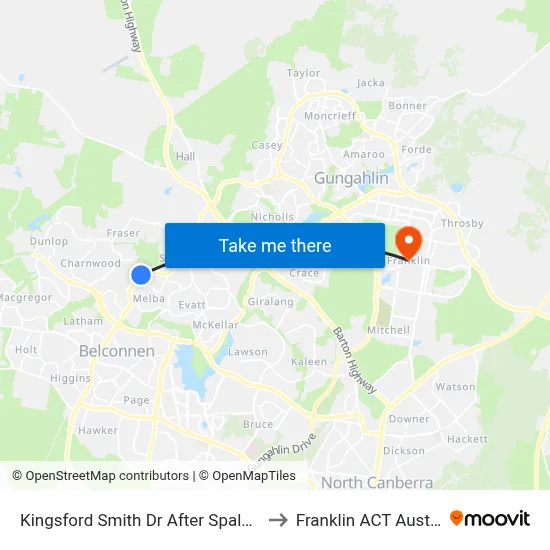 Kingsford Smith Dr After Spalding St to Franklin ACT Australia map