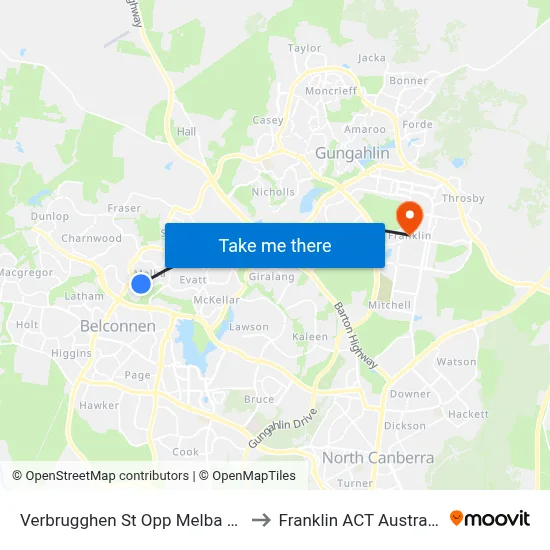 Verbrugghen St Opp Melba Hs to Franklin ACT Australia map