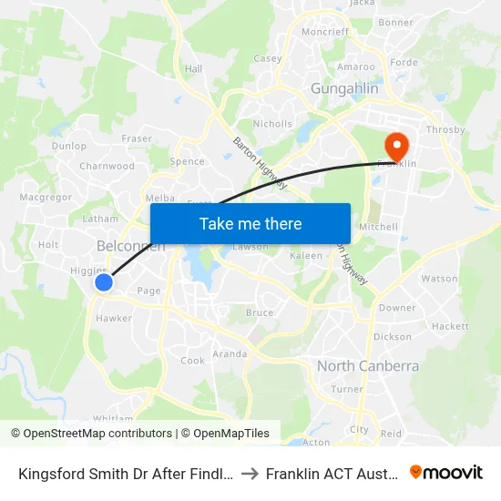 Kingsford Smith Dr After Findlay St to Franklin ACT Australia map