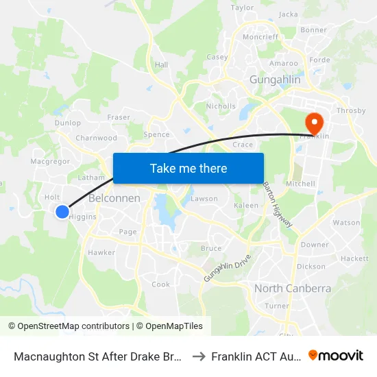 Macnaughton St After Drake Brockman Dr to Franklin ACT Australia map
