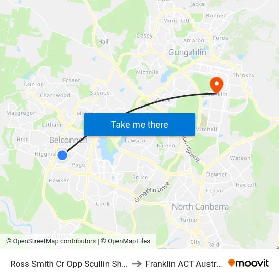 Ross Smith Cr Opp Scullin Shops to Franklin ACT Australia map