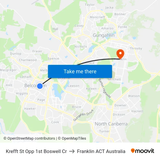 Krefft St Opp 1st Boswell Cr to Franklin ACT Australia map