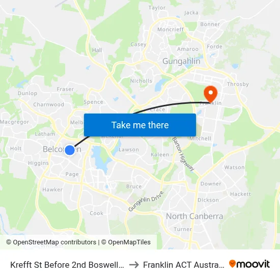 Krefft St Before 2nd Boswell Cr to Franklin ACT Australia map