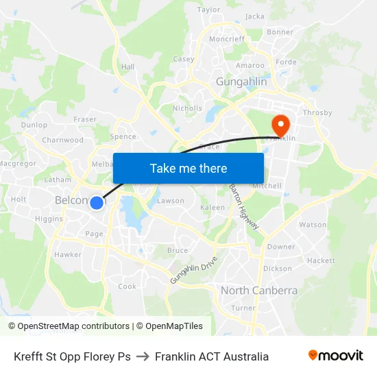 Krefft St Opp Florey Ps to Franklin ACT Australia map