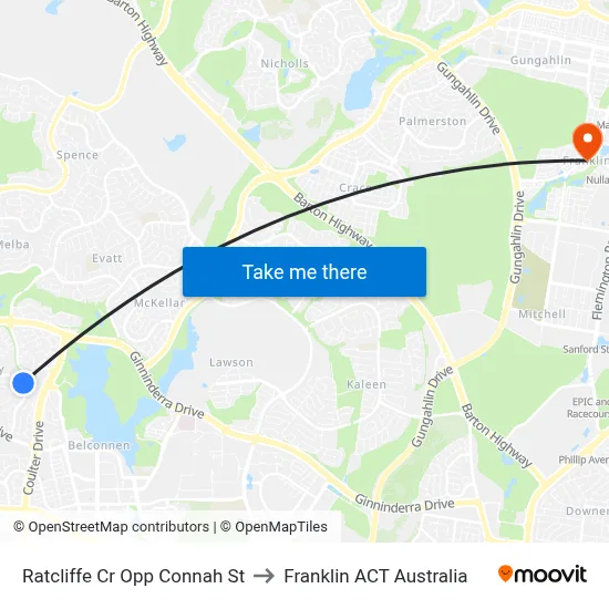 Ratcliffe Cr Opp Connah St to Franklin ACT Australia map