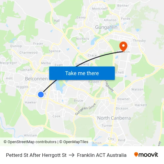 Petterd St After Herrgott St to Franklin ACT Australia map
