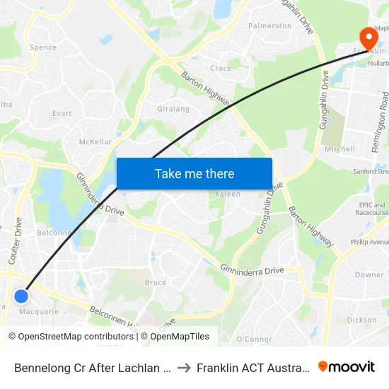 Bennelong Cr After Lachlan St to Franklin ACT Australia map