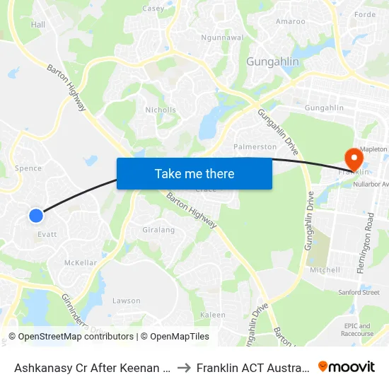Ashkanasy Cr After Keenan St to Franklin ACT Australia map
