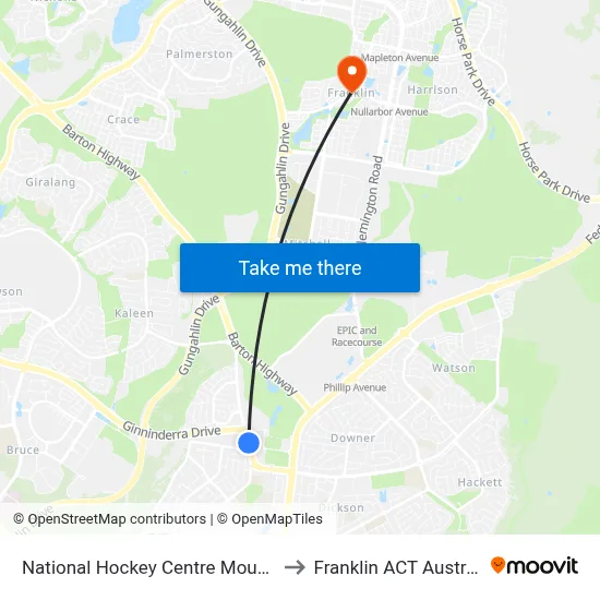 National Hockey Centre Mouat St to Franklin ACT Australia map