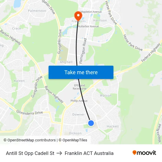 Antill St Opp Cadell St to Franklin ACT Australia map