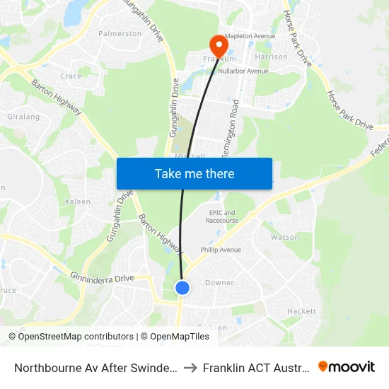 Northbourne Av After Swinden St to Franklin ACT Australia map