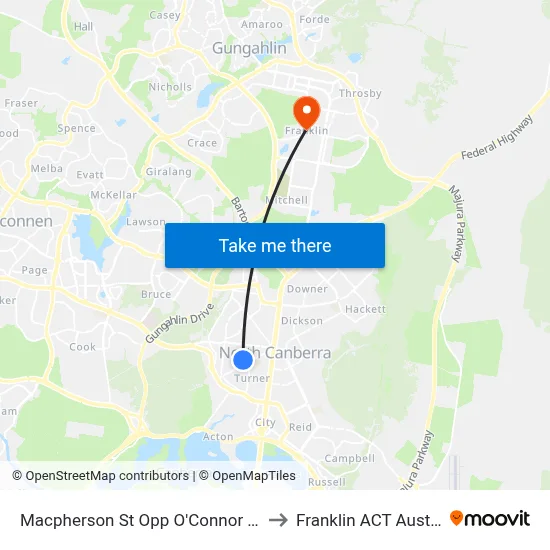 Macpherson St Opp O'Connor Shops to Franklin ACT Australia map