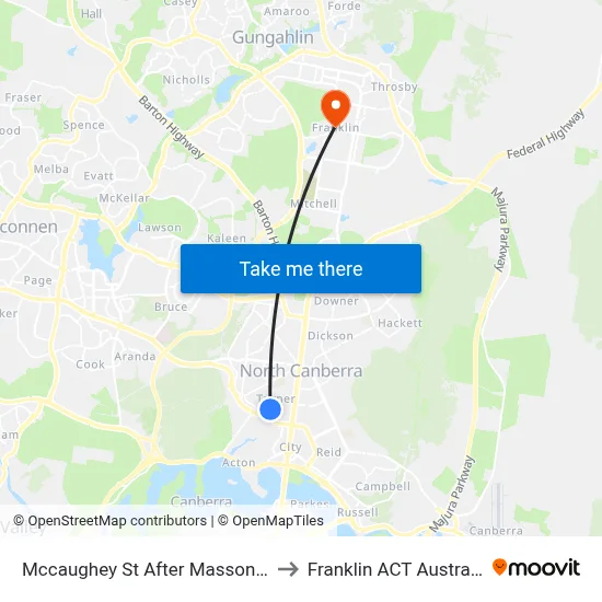 Mccaughey St After Masson St to Franklin ACT Australia map