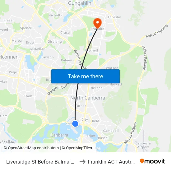 Liversidge St Before Balmain Cr to Franklin ACT Australia map