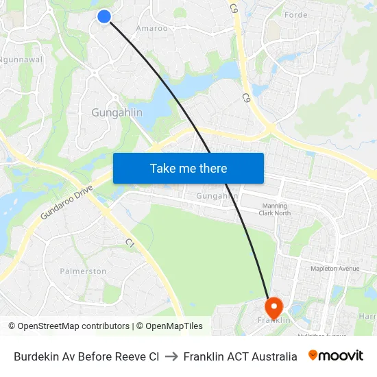 Burdekin Av Before Reeve Cl to Franklin ACT Australia map