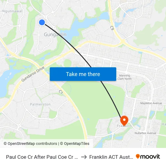 Paul Coe Cr After Paul Coe Cr Shops to Franklin ACT Australia map