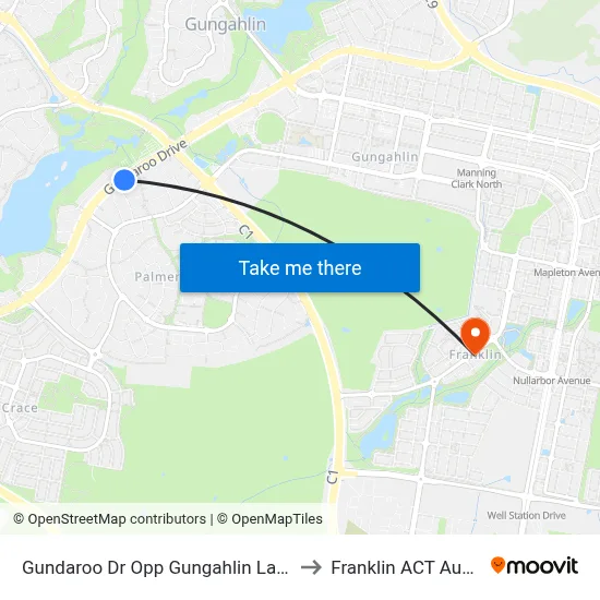 Gundaroo Dr Opp Gungahlin Lakes Club to Franklin ACT Australia map