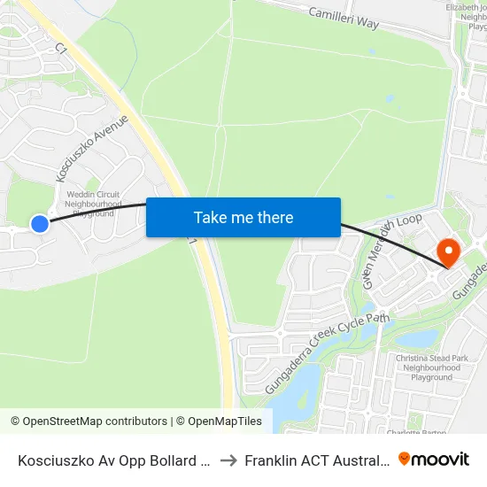 Kosciuszko Av Opp Bollard St to Franklin ACT Australia map