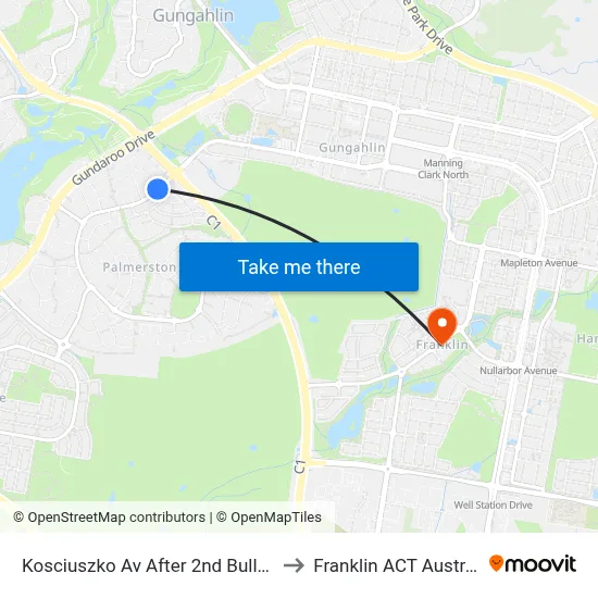 Kosciuszko Av After 2nd Buller Cr to Franklin ACT Australia map