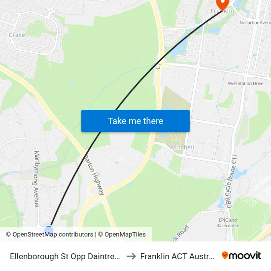 Ellenborough St Opp Daintree Cr to Franklin ACT Australia map