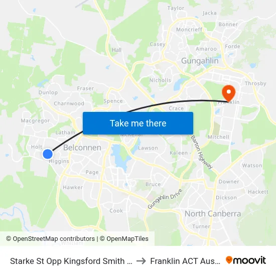 Starke St Opp Kingsford Smith School to Franklin ACT Australia map