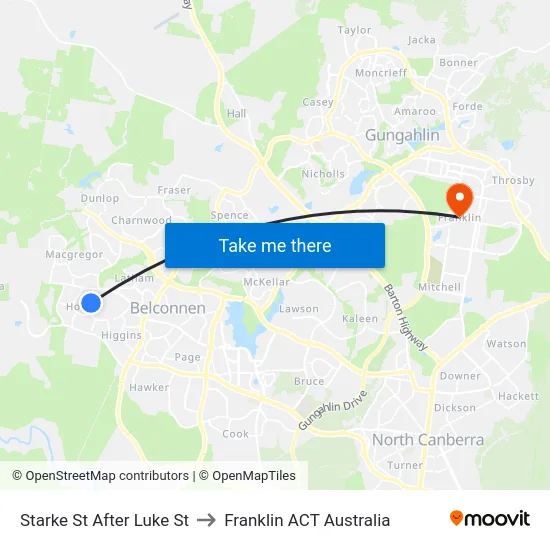 Starke St After Luke St to Franklin ACT Australia map