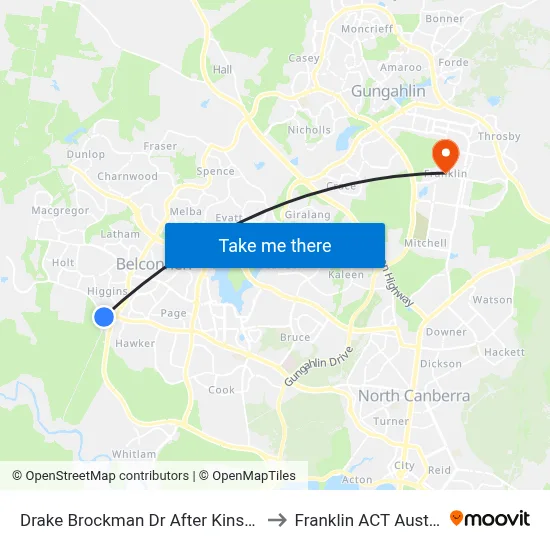 Drake Brockman Dr After Kinsella St to Franklin ACT Australia map