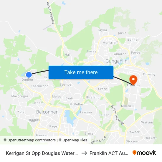Kerrigan St Opp Douglas Waterhouse Dr to Franklin ACT Australia map