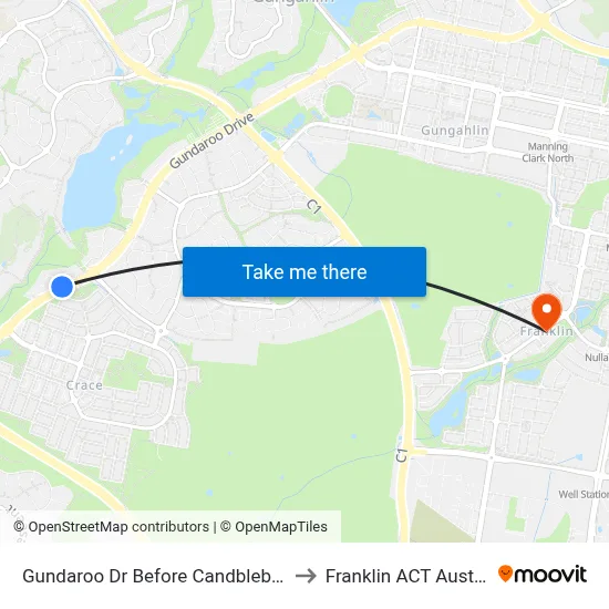 Gundaroo Dr Before Candblebark Cl to Franklin ACT Australia map