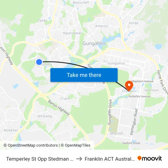 Temperley St Opp Stedman Pl to Franklin ACT Australia map