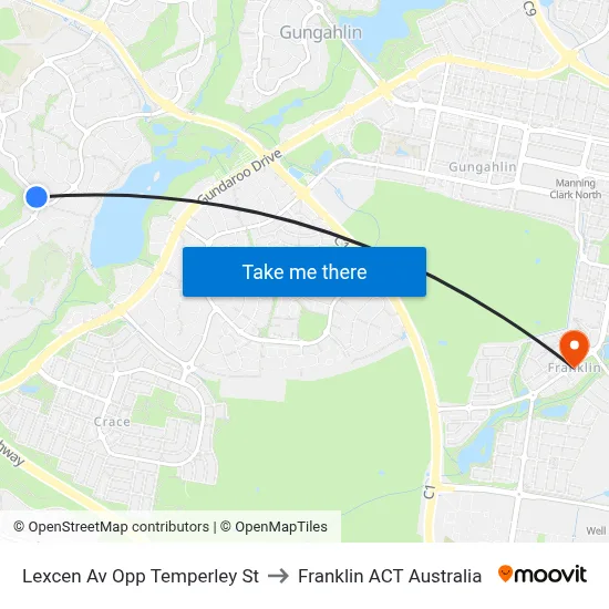 Lexcen Av Opp Temperley St to Franklin ACT Australia map