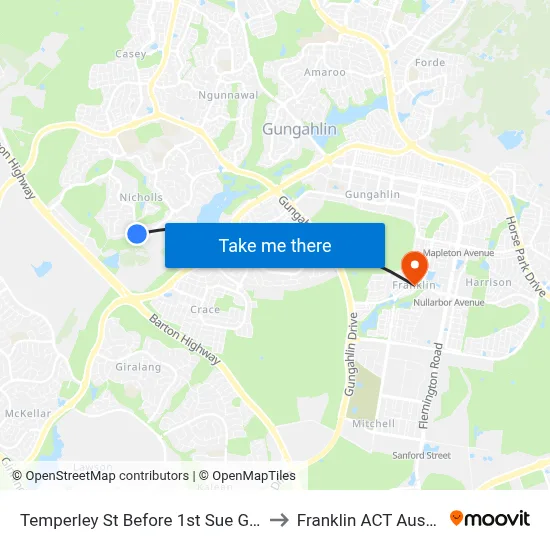 Temperley St Before 1st Sue Geh Cct to Franklin ACT Australia map
