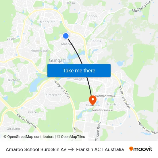 Amaroo School Burdekin Av to Franklin ACT Australia map
