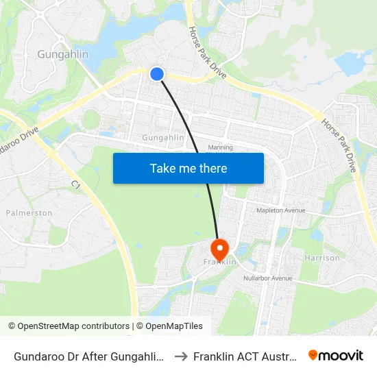 Gundaroo Dr After Gungahlin Pl to Franklin ACT Australia map