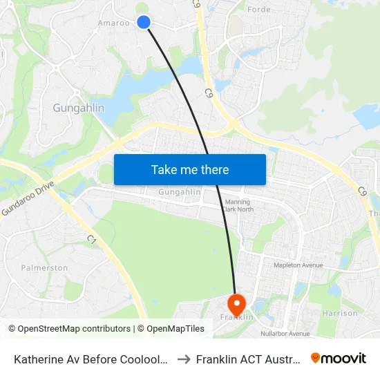 Katherine Av Before Cooloola St to Franklin ACT Australia map