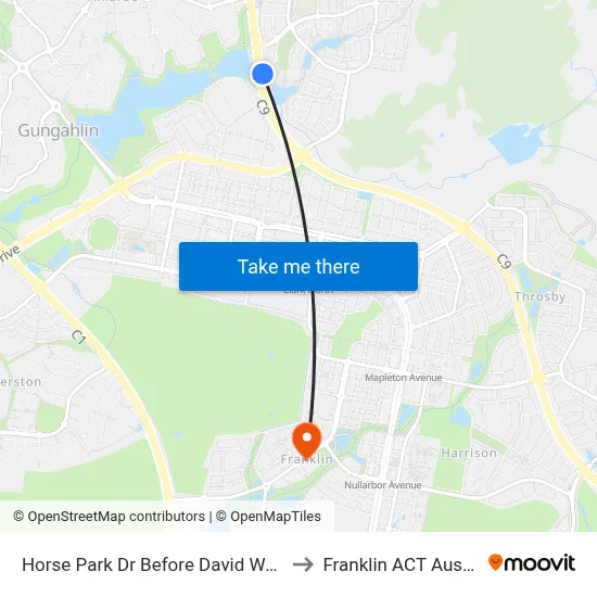 Horse Park Dr Before David Walsh Av to Franklin ACT Australia map