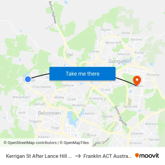Kerrigan St After Lance Hill Av to Franklin ACT Australia map